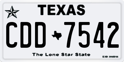 TX license plate CDD7542