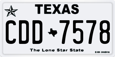 TX license plate CDD7578