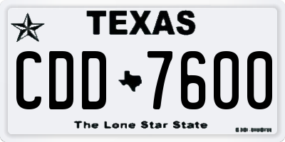 TX license plate CDD7600