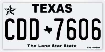 TX license plate CDD7606