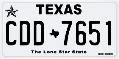 TX license plate CDD7651