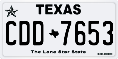 TX license plate CDD7653