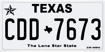 TX license plate CDD7673