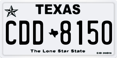 TX license plate CDD8150