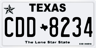 TX license plate CDD8234