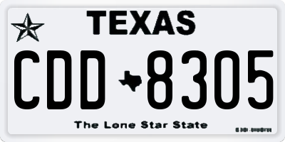 TX license plate CDD8305