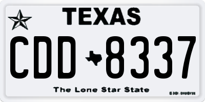 TX license plate CDD8337