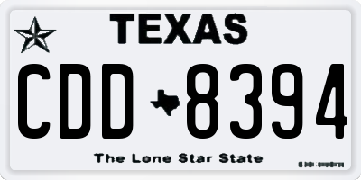 TX license plate CDD8394