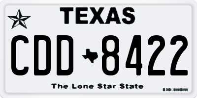 TX license plate CDD8422