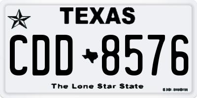 TX license plate CDD8576