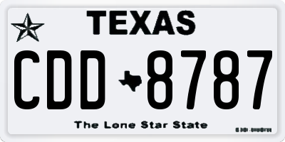 TX license plate CDD8787