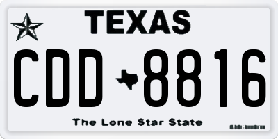 TX license plate CDD8816