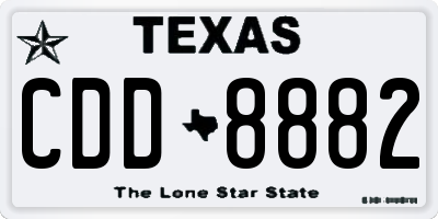 TX license plate CDD8882