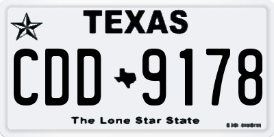 TX license plate CDD9178