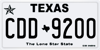 TX license plate CDD9200