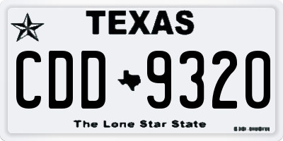TX license plate CDD9320