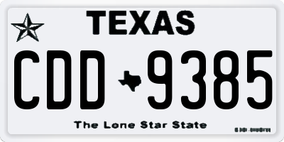 TX license plate CDD9385