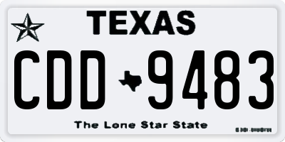 TX license plate CDD9483