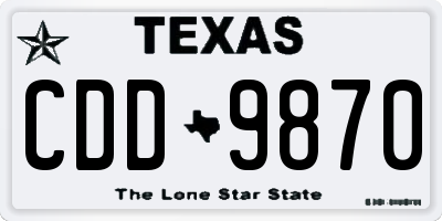 TX license plate CDD9870
