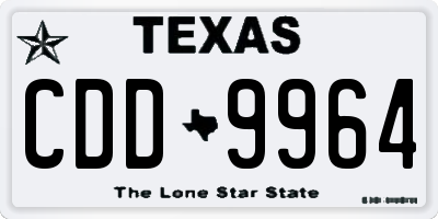 TX license plate CDD9964