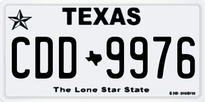 TX license plate CDD9976