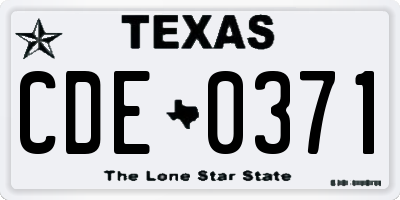 TX license plate CDE0371