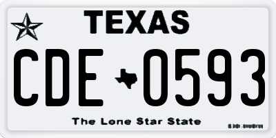 TX license plate CDE0593