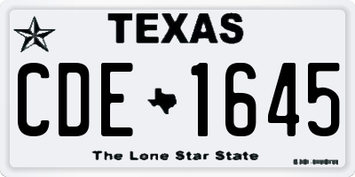 TX license plate CDE1645