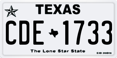 TX license plate CDE1733
