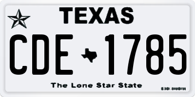 TX license plate CDE1785