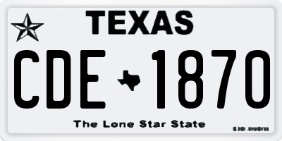 TX license plate CDE1870