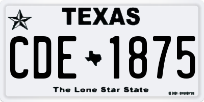 TX license plate CDE1875