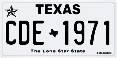 TX license plate CDE1971