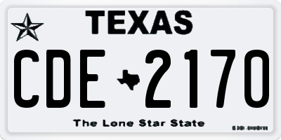 TX license plate CDE2170