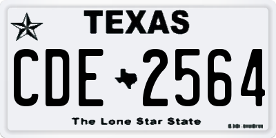 TX license plate CDE2564