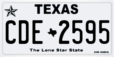 TX license plate CDE2595