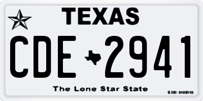 TX license plate CDE2941