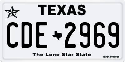 TX license plate CDE2969