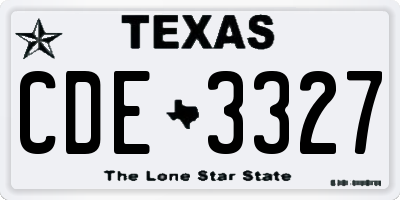 TX license plate CDE3327