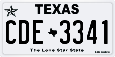 TX license plate CDE3341