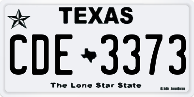 TX license plate CDE3373