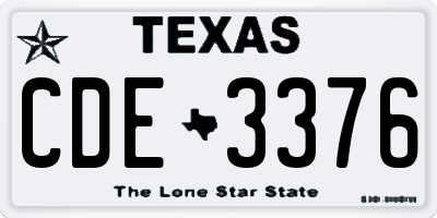 TX license plate CDE3376