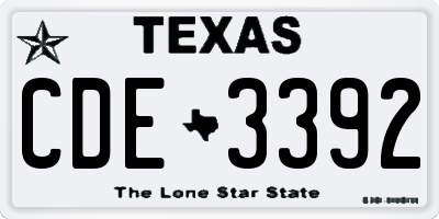 TX license plate CDE3392