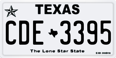TX license plate CDE3395