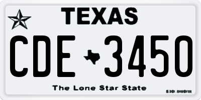 TX license plate CDE3450