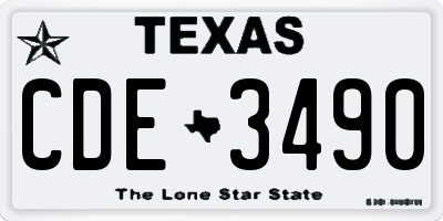 TX license plate CDE3490