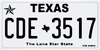 TX license plate CDE3517
