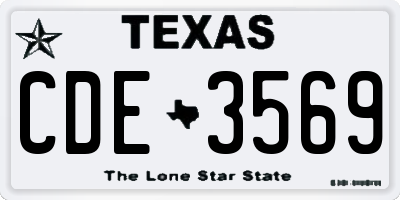 TX license plate CDE3569
