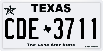 TX license plate CDE3711