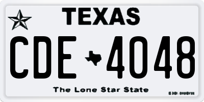 TX license plate CDE4048